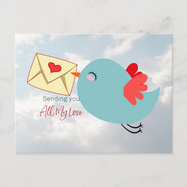 Skicka dig hela min Kärlek Vykort (Framsida)