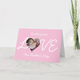 Skicka dig Kärlek-foto till hjärtat i Mors dag Helgkort
