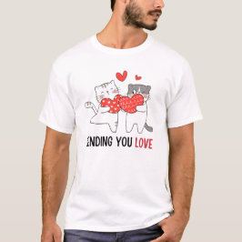 Skicka dig kärlek | Glad valentindag, söt katt T Shirt