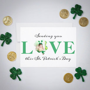 Skicka dig Kärlek Photo Shamrock St. Patrick's Day Kort