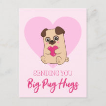 Skicka dig stora pug Hugs | Funny Cute Rosa