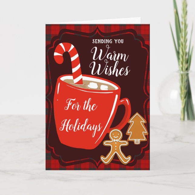 Skicka dig varmt önskemål för helgdagarna christma kort (Framsida)