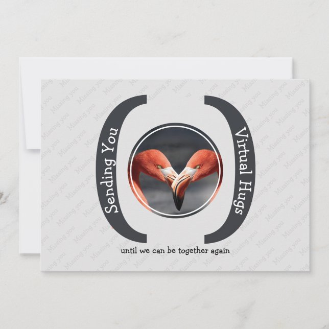 SKICKA DIG VIRTUELLT HUGS-GRÅTT-hälsningskort (Framsida)