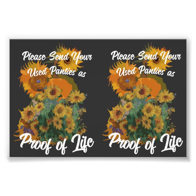 Skicka dina använda paneler som bevis för livet fototryck (Framsidan)