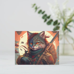 Skicka Ditt Meddelande med Ninja Katt Postkort Vykort