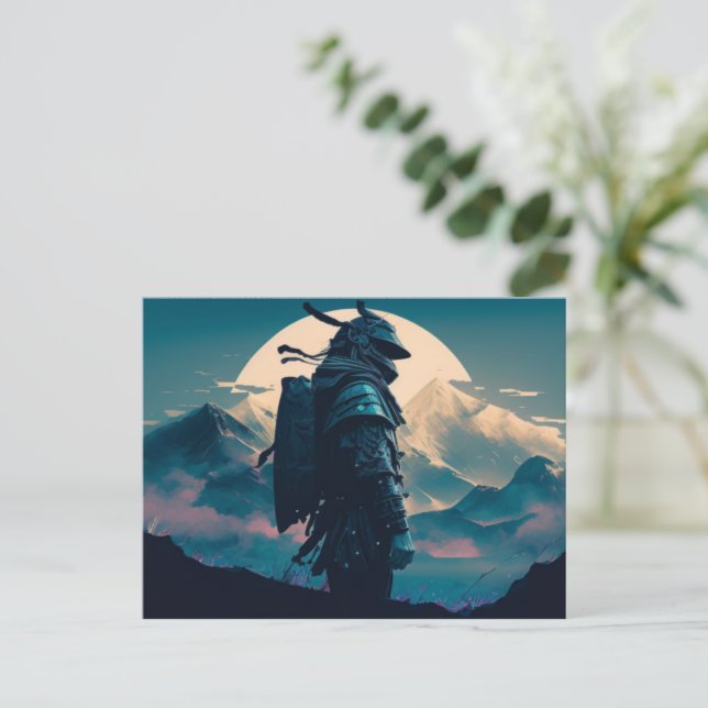 Skicka ditt meddelande med Samurai-vykort Vykort (Stående Fram)