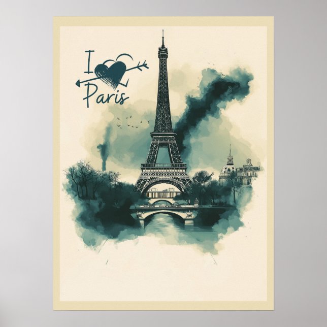 Skicka en Biet i Paris med dig - Eiffel Torn Poster (Framsidan)
