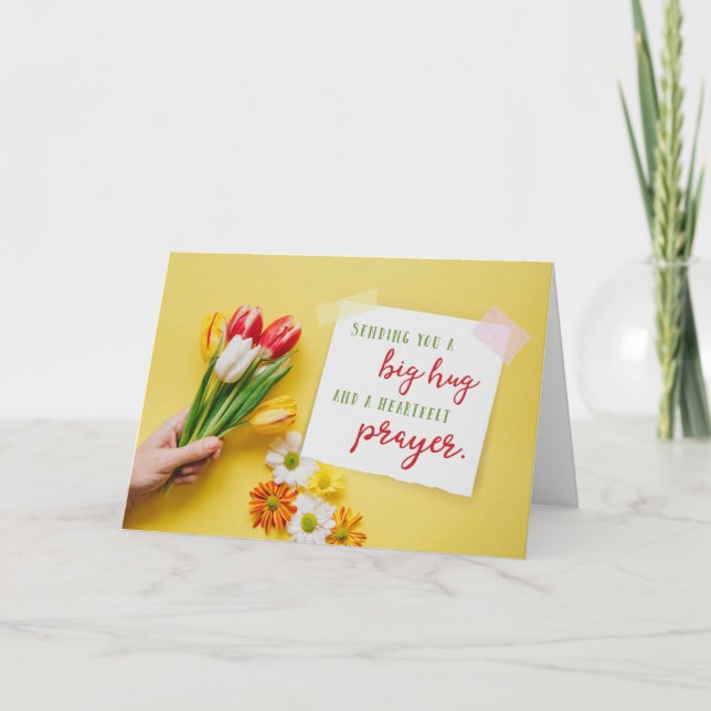 Skicka en Big Hug och en bön till dig Tack Kort (Framsida)