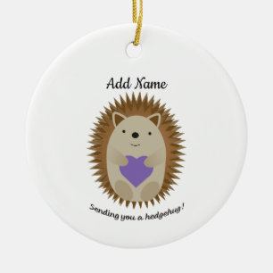 Skicka en Hedgehug Hedgehog till dig Julgransprydnad Keramik