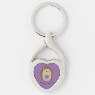 Skicka en Hedgehug Hedgehog till dig Twisted Heart Silverfärgad Nyckelring