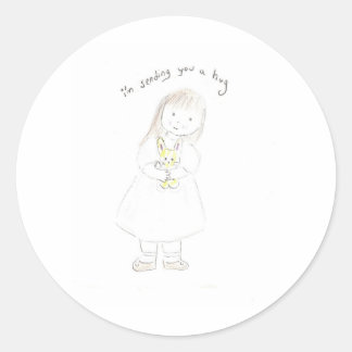 Skicka en kram runt klistermärke