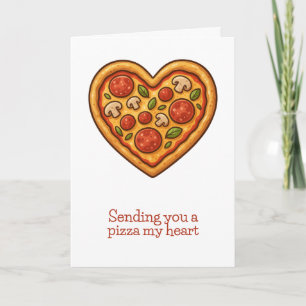 Skicka en pizza mitt hjärta helgkort