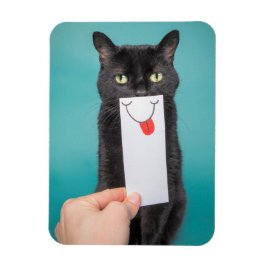 Skicka en sjörädd katt med munnen Teckning Magnet