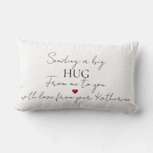 Skicka en stor kram Personligt kärleksmeddelande E Lumbarkudde