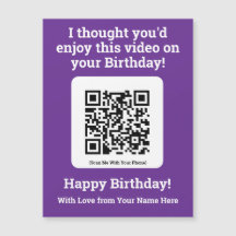 Skicka en video med QR-kod på ett magnetiskt kort