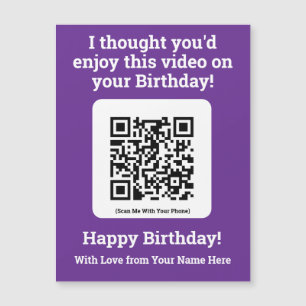 Skicka en video med QR-kod på ett magnetiskt kort