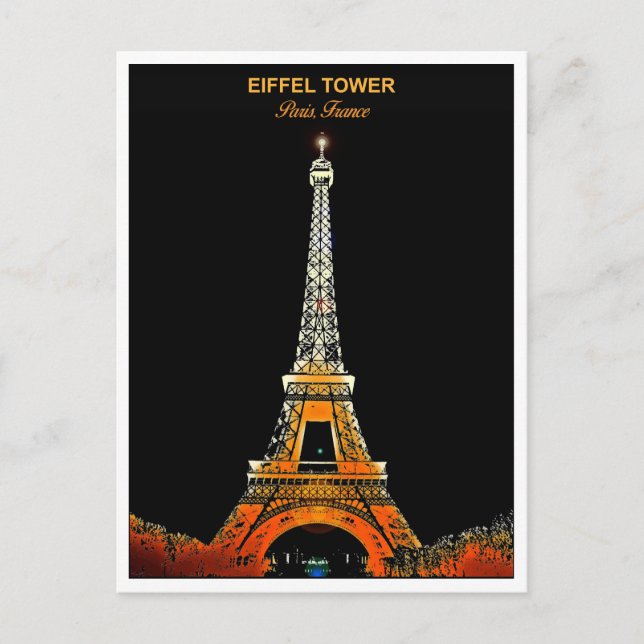 Skicka ett Biet i Paris: Eiffel Torn vykort (Framsida)
