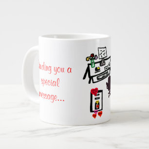 Skicka ett meddelande från Valentine Hearts China Jumbo Mugg