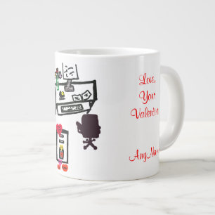 Skicka ett meddelande till dig från Valentine Hear Jumbo Mugg