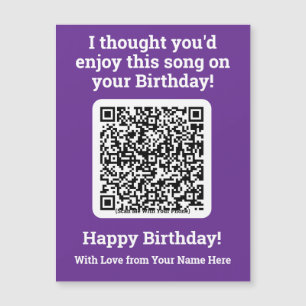 Skicka ett Sång med QR-kod på ett magnetiskt kort