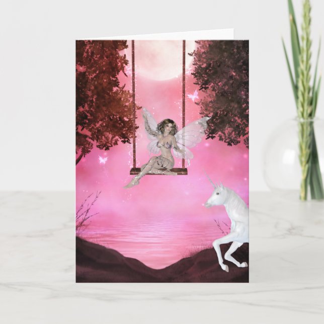 Skicka för Unicorn - Fantasy Greeting Card Helgkort (Framsida)