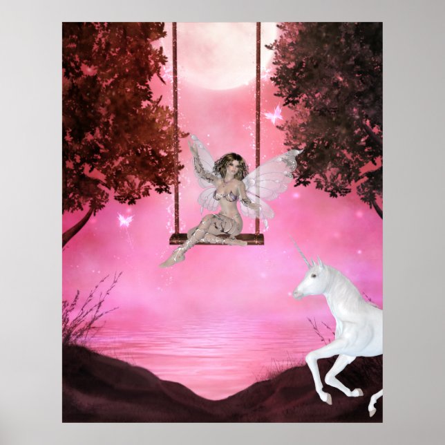 Skicka för Unicorn - Fantasy Print Poster (Framsidan)