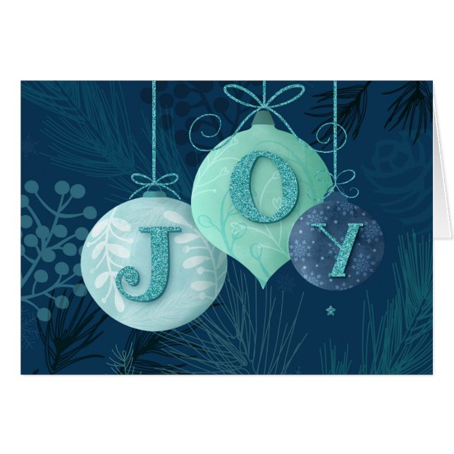 Skicka glädjen med det här blåtonsfärgade helgdag hälsningskort (Framsidan Horizontal)