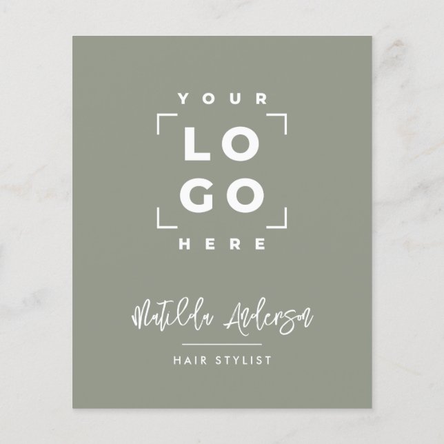 Skicka grönt elegant modern, pris QR-kod Flygblad (Baksidan)