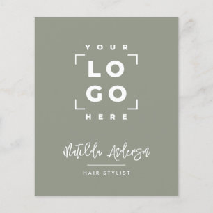 Skicka grönt elegant modern, pris QR-kod Flygblad