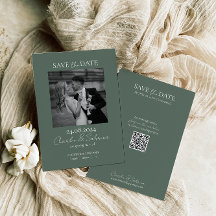 Skicka Grönt Foto Spara datumkort med QR-kod