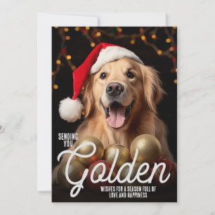 Skicka gyllene önskningar jul Retriever Hund Jul Julkort