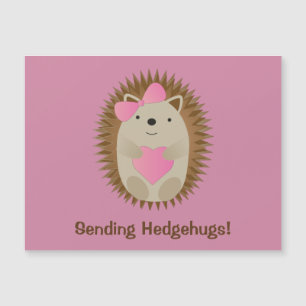 Skicka Hedgehugs Cute Tecknad Girl Hedgehog