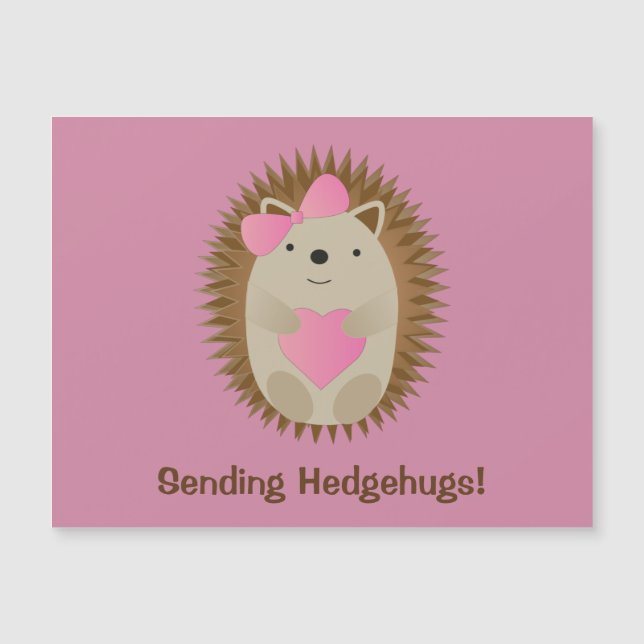 Skicka Hedgehugs Cute Tecknad Girl Hedgehog (Framsida)