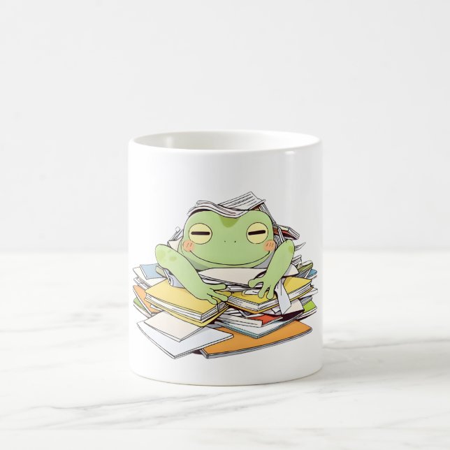 Skicka Hjälp Groda Begraven i Pappersarbete Kawaii Kaffemugg (Center)