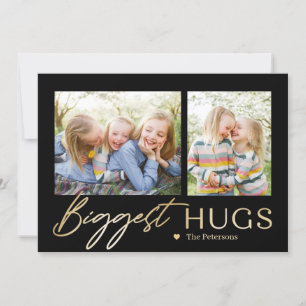 Skicka Hugs 2-fotokort med Helgdag Julkort