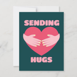 Skicka Hugs Heart Illustration med Händer Sticker Vykort
