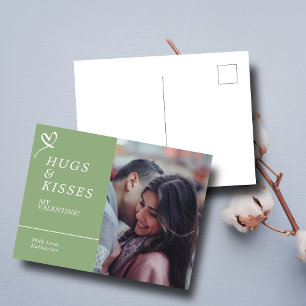 Skicka Hugs & Kisses med Anpassningsbar Photo Vale Vykort