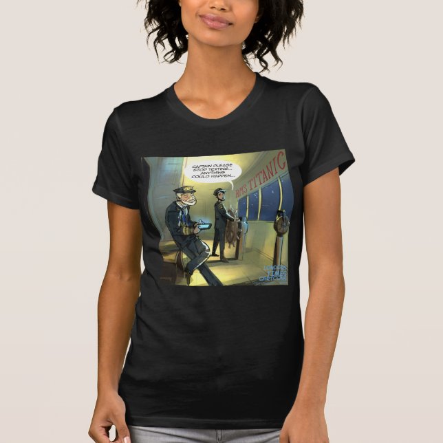 Skicka Inte Text Och Titanic Roligt Tee Shirt (Framsida)