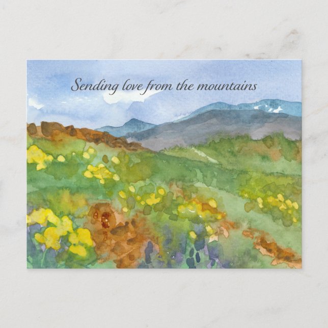 Skicka Kärlek från bergen Tankar på er förtjänar Vykort (Framsida)