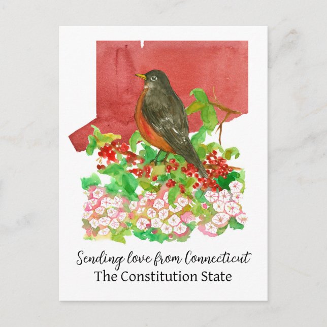 Skicka Kärlek från Robin Laurel-blomman från Conne Vykort (Framsida)