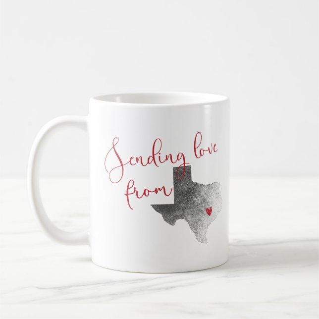 Skicka Kärlek från Texas - Alla hjärtans dag Kaffemugg (Vänster)
