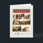 Skicka Kärlek Red och Guld Photo Collage Family Helgkort<br><div class="desc">hjärtestunder med detta "Sending Kärlek"-kort för helgdag, med en varm minimalistisk utformning med ett guld-framlagt burgundi-huvud och ett elegant-skript. Kortet visar en flerfotolayout, perfekt för att visa värdefulla familjeminnen. Familjetexten namn vid grund lägger till en sofistikerad, personlig beröring till dina semesterhälsningar. Perfekt för dem som vill skicka kärlek och värma...</div>