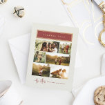 Skicka Kärlek Red och Guld Photo Collage Family Julkort<br><div class="desc">hjärtestunder med detta "Sending Kärlek"-kort för helgdag, med en varm minimalistisk utformning med ett guld-framlagt burgundi-huvud och ett elegant-skript. Kortet visar en flerfotolayout, perfekt för att visa värdefulla familjeminnen. Familjetexten namn vid grund lägger till en sofistikerad, personlig beröring till dina semesterhälsningar. Perfekt för dem som vill skicka kärlek och värma...</div>