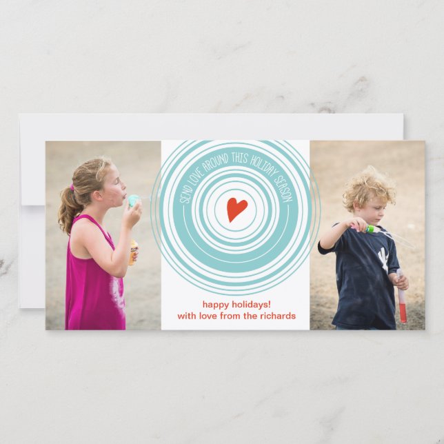 Skicka Kärlek runt x2 Julkort (Framsida)