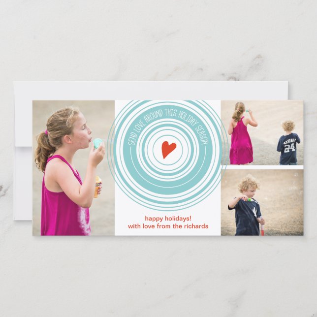 Skicka Kärlek Runt x3 Julkort (Framsida)