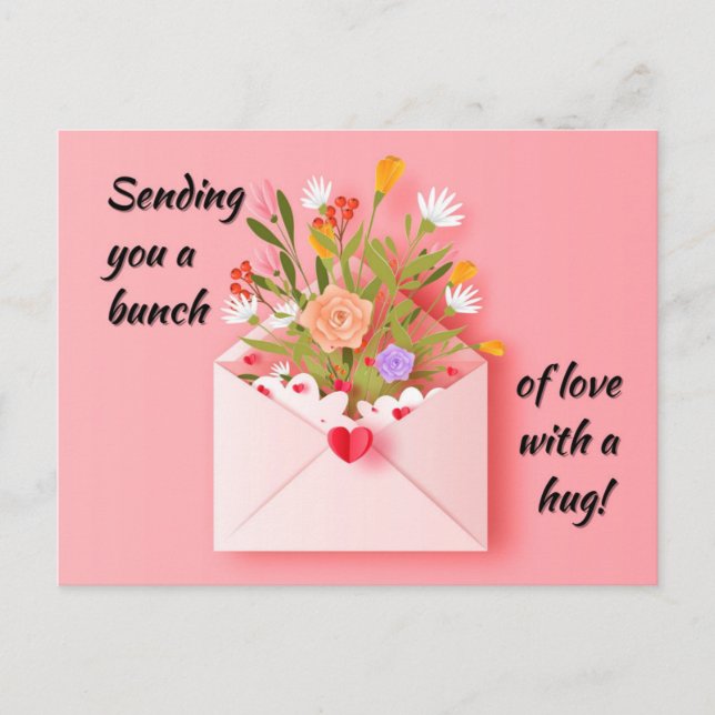 Skicka lite kärlek och en kram!  vykort (Framsida)