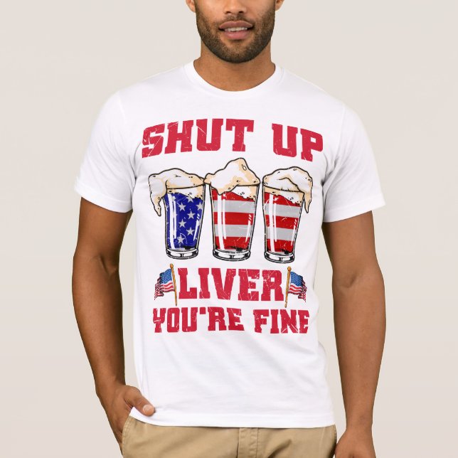 SKICKA LIVET DU ÄR BRA RÖTT VITT BLÅTT T SHIRT (Framsida)