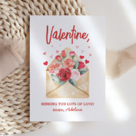 Skicka massor av Kärlek Blommigt Valentines day Anteckningskort