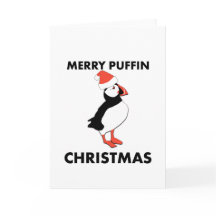 Skicka Merry Puffin-julkort den här Helgdag