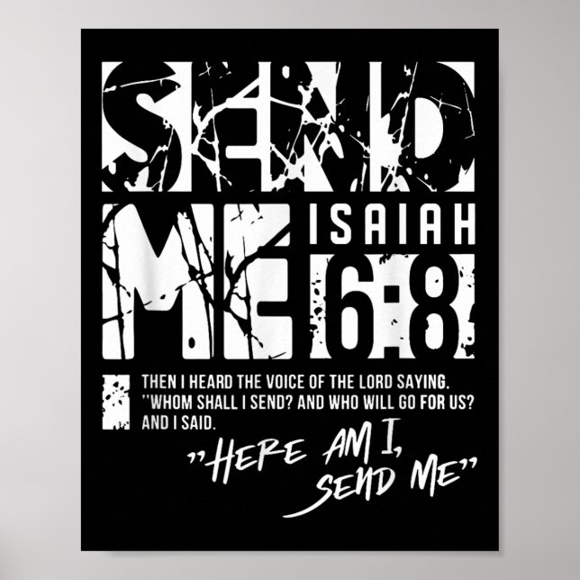 Skicka mig Isaiah 6-8 Christian, här skickar jag m Poster (Framsidan)